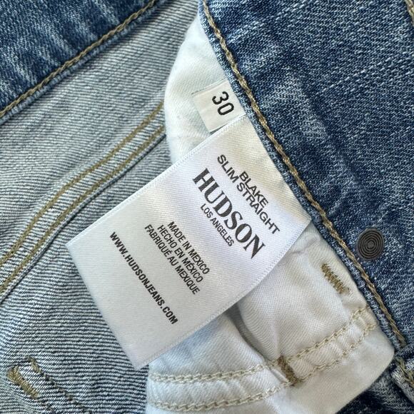 Hudson Jean Mens 30 x 32 Blue Denim Blake Slim Straight Leg Storrow‎ Drive - Picture 5 of 11